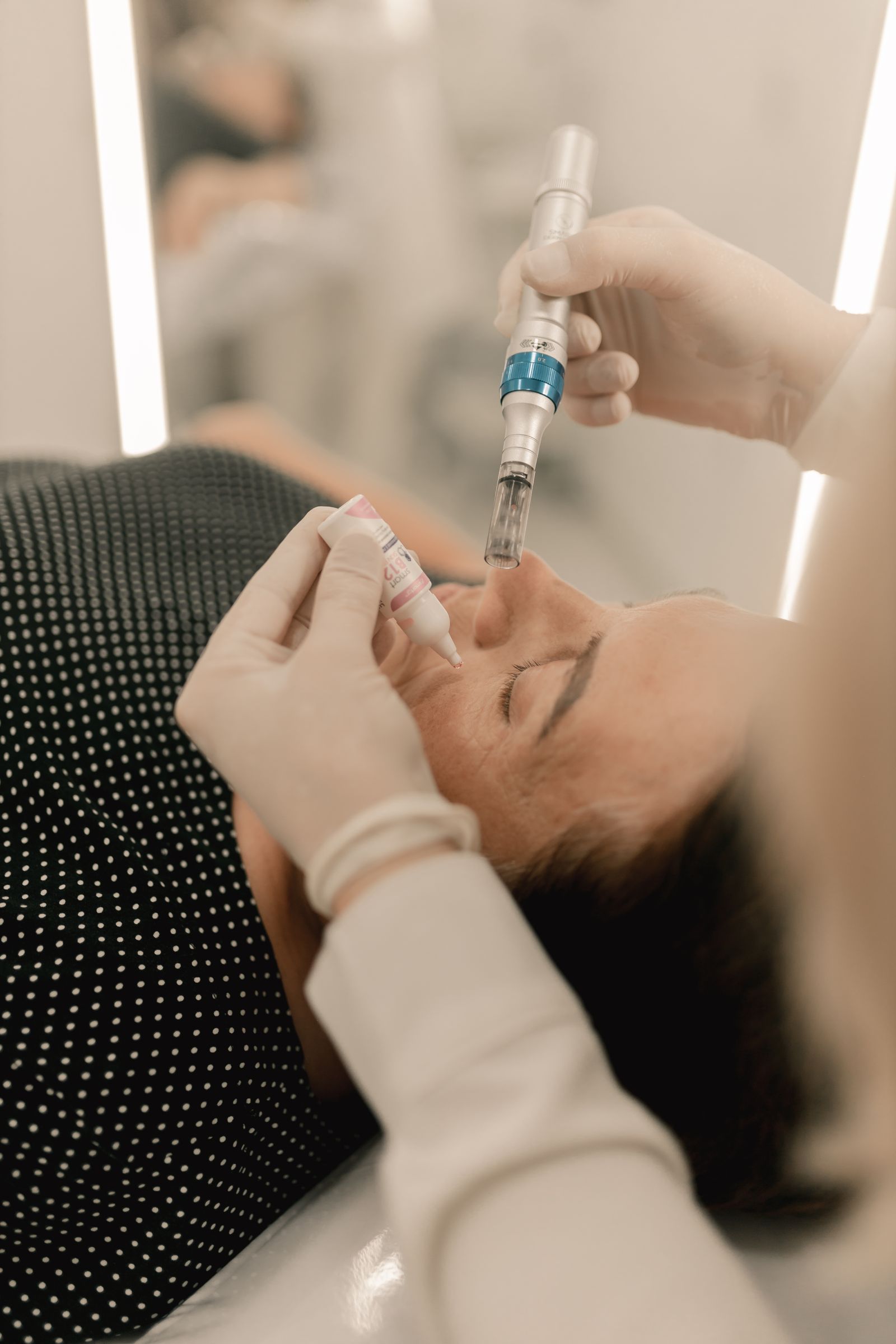 PRP microneedling treatment in aesthetic clinic