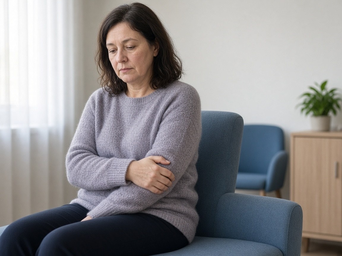 Patient managing widespread fibromyalgia pain