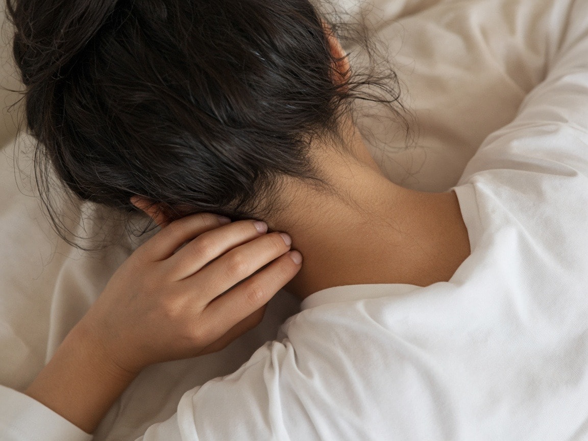 Gentle stretch easing head and neck tension