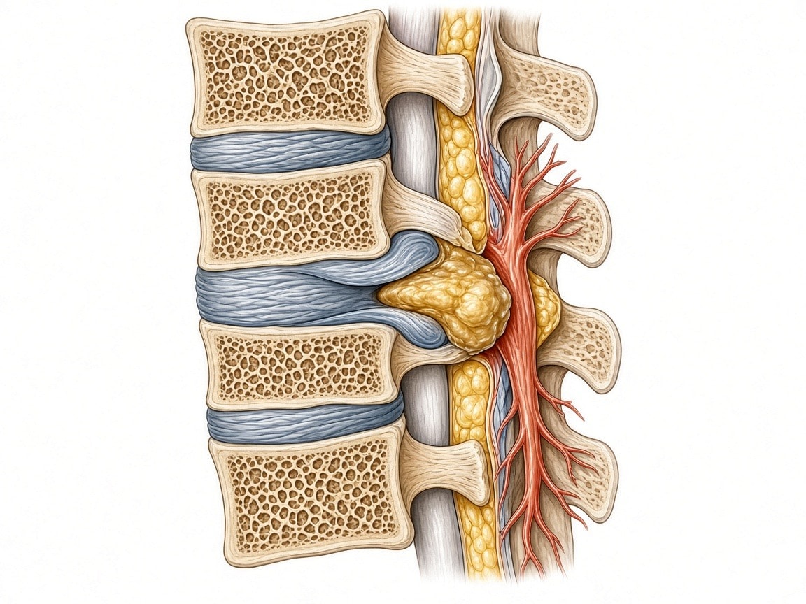 Herniated disc anatomy illustration