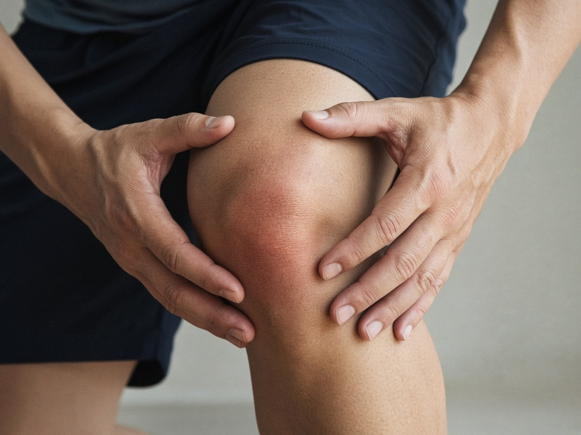 Person holding a painful joint