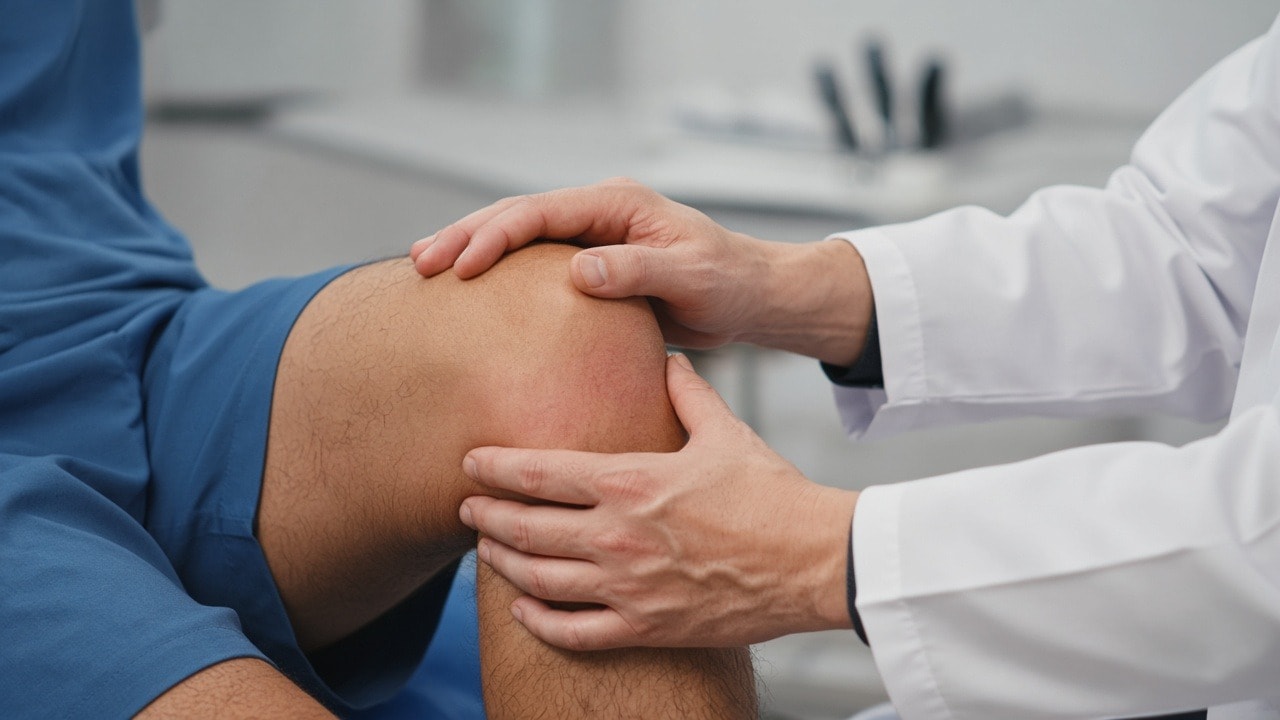 Knee and joint pain close-up