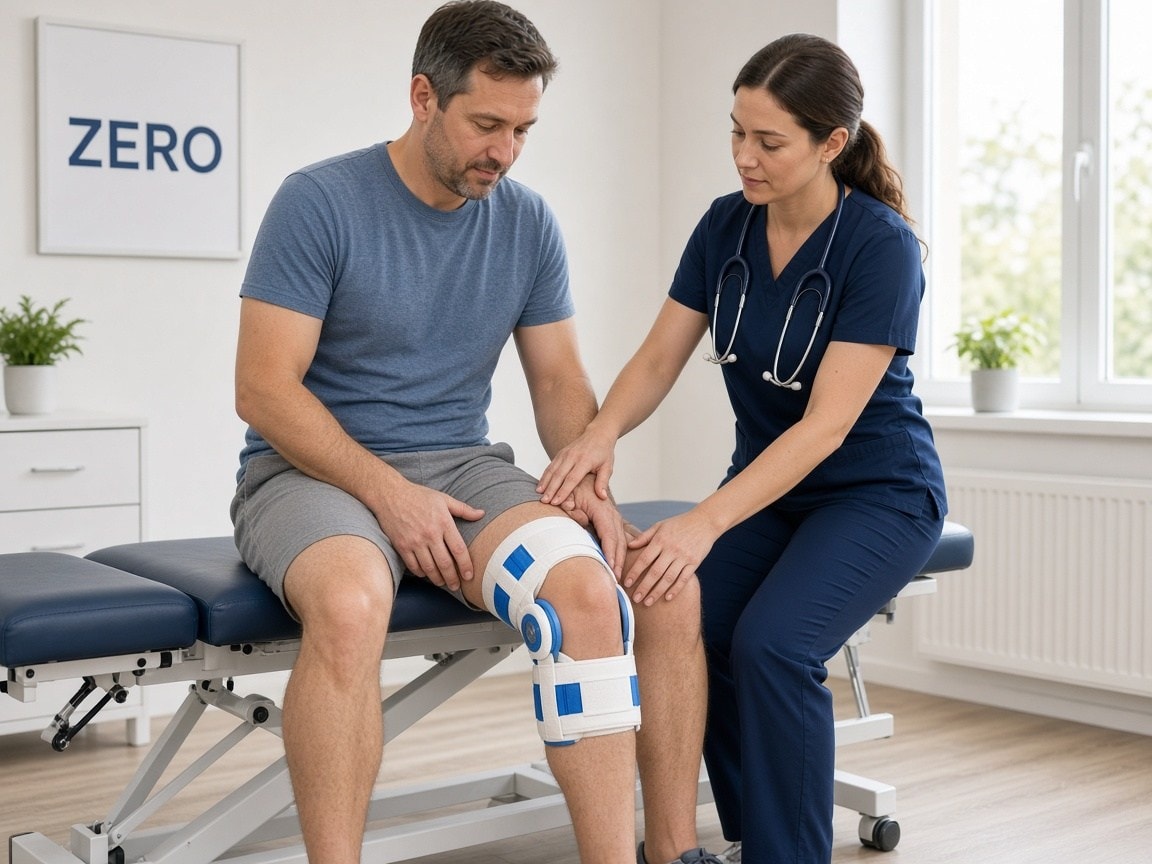 Knee On Trac brace fitting in clinic