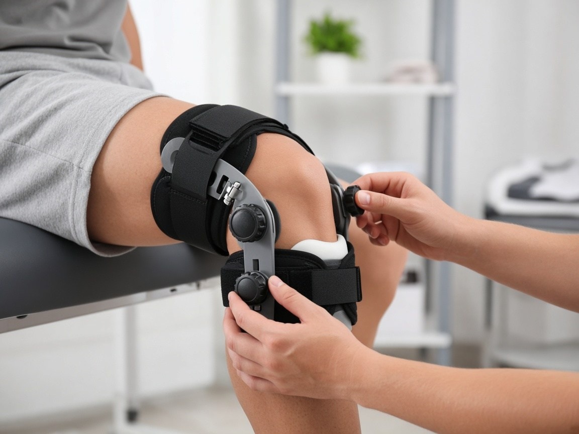 Close-up of Knee On Trac decompression device