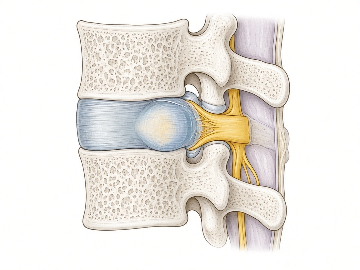 Pinched nerve anatomy illustration